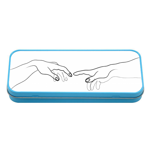 Reaching Out For Human Touch - tin pencil case by Adam Regester