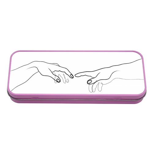 Reaching Out For Human Touch - tin pencil case by Adam Regester