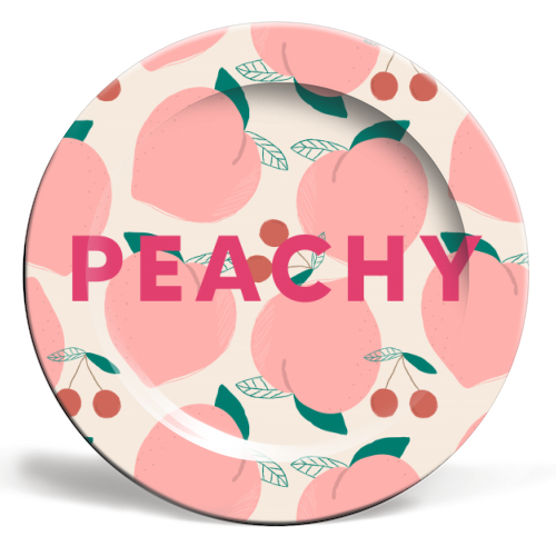 Peachy Print - ceramic dinner plate by The 13 Prints