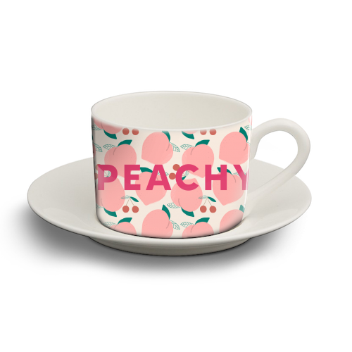 Peachy Print - personalised cup and saucer by The 13 Prints