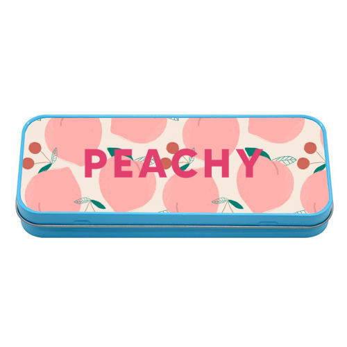 Peachy Print - tin pencil case by The 13 Prints