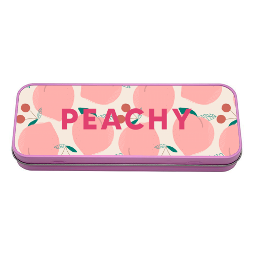 Peachy Print - tin pencil case by The 13 Prints