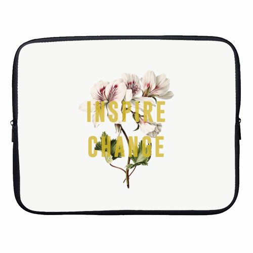 Inspire Change - designer laptop sleeve by The 13 Prints