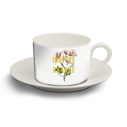 Inspire Change - personalised cup and saucer by The 13 Prints