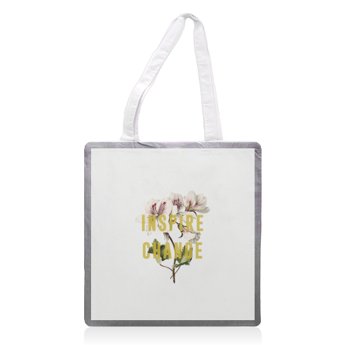 Inspire Change - printed tote bag by The 13 Prints