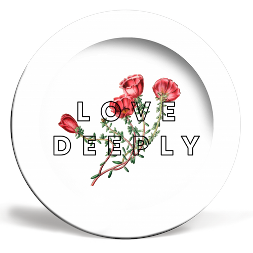 Love Deeply - ceramic dinner plate by The 13 Prints
