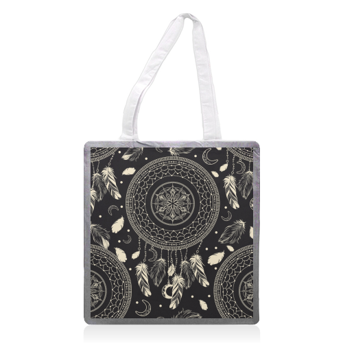 dreamcatcher - printed tote bag by haris kavalla