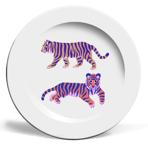 Tigers - ceramic dinner plate by Catalina Williams