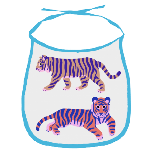 Tigers - funny baby bib by Catalina Williams