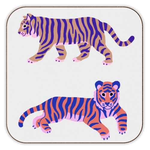 Tigers - personalised beer coaster by Catalina Williams