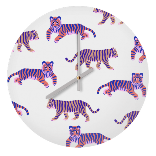Tigers - quirky wall clock by Catalina Williams