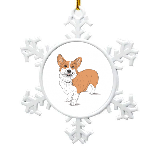 Corg-eous Corgi Dog - snowflake decoration by Adam Regester