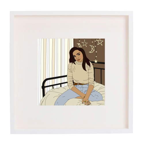 Chilled - framed poster print by Kitty & Rex Designs