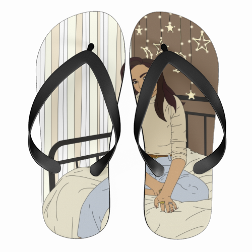Chilled - funny flip flops by Kitty & Rex Designs