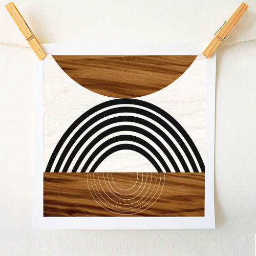 Wood Sun Arch Balance #1 #minimal #abstract #art - A1 - A4 art print by Anita Bella Jantz