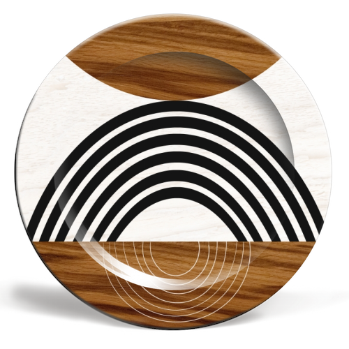 Wood Sun Arch Balance #1 #minimal #abstract #art - ceramic dinner plate by Anita Bella Jantz