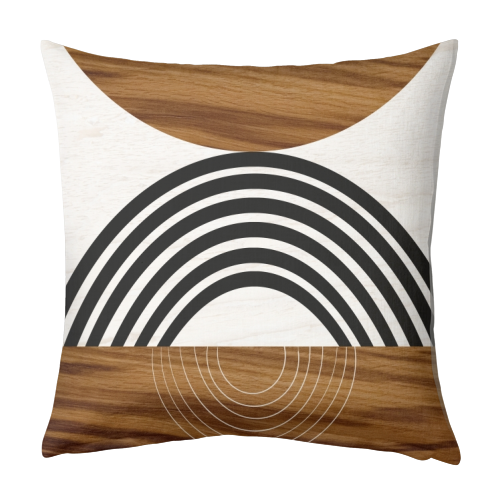 Wood Sun Arch Balance #1 #minimal #abstract #art - designed cushion by Anita Bella Jantz