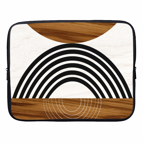 Wood Sun Arch Balance #1 #minimal #abstract #art - designer laptop sleeve by Anita Bella Jantz