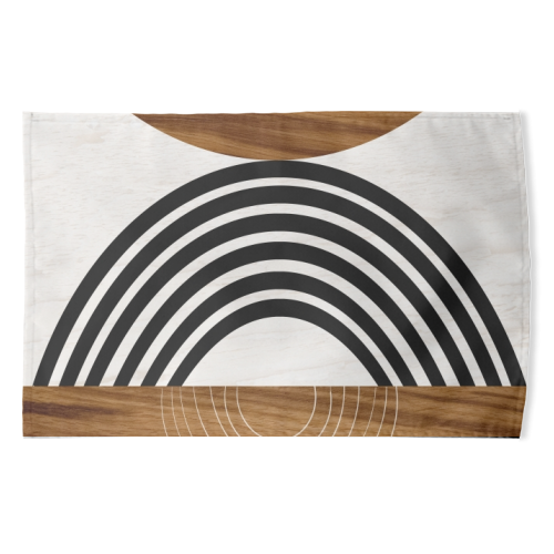 Wood Sun Arch Balance #1 #minimal #abstract #art - funny tea towel by Anita Bella Jantz