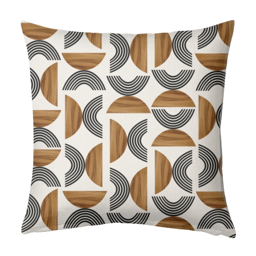 Wood Sun Arch Balance Pattern #1 #minimal #abstract #art - designed cushion by Anita Bella Jantz