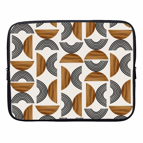 Wood Sun Arch Balance Pattern #1 #minimal #abstract #art - designer laptop sleeve by Anita Bella Jantz