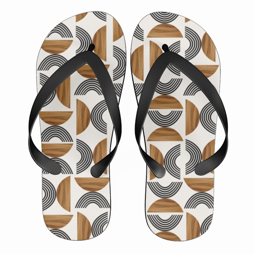 Wood Sun Arch Balance Pattern #1 #minimal #abstract #art - funny flip flops by Anita Bella Jantz
