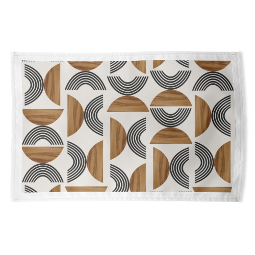 Wood Sun Arch Balance Pattern #1 #minimal #abstract #art - funny tea towel by Anita Bella Jantz