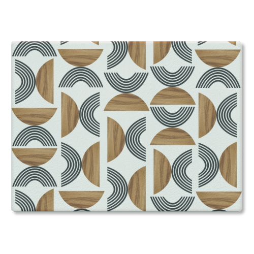 Wood Sun Arch Balance Pattern #1 #minimal #abstract #art - glass chopping board by Anita Bella Jantz