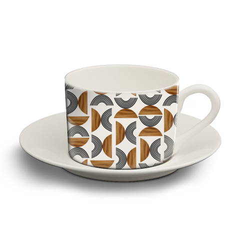 Wood Sun Arch Balance Pattern #1 #minimal #abstract #art - personalised cup and saucer by Anita Bella Jantz