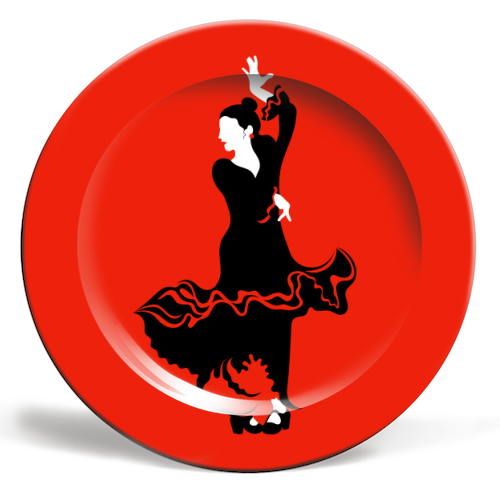 Flamenco Dancer - ceramic dinner plate by Adam Regester