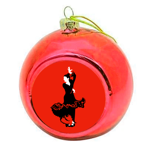 Flamenco Dancer - colourful christmas bauble by Adam Regester
