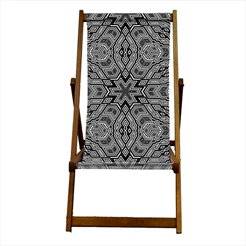 Geometric Snowflake - canvas deck chair by Kaleiope Studio