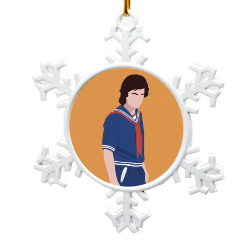 Stranger Things Steve - snowflake decoration by Cheryl Boland