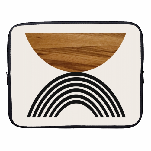 Wood Sun Rainbow Arch Balance #1 #minimal #abstract #art - designer laptop sleeve by Anita Bella Jantz