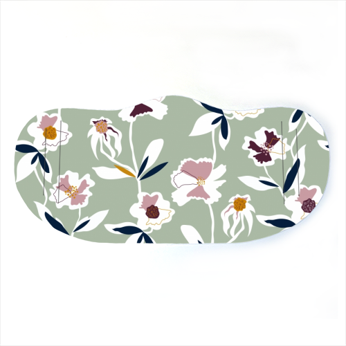 Green Floral All Over Pattern - face cover mask by Dizzywonders
