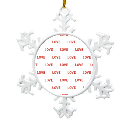 Flower Decorated Love Text Design - snowflake decoration by Daniel Ferreira Leites