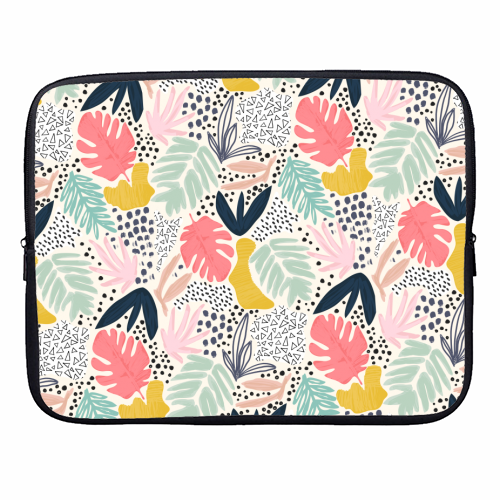 Tropical Collage Pattern - designer laptop sleeve by Dizzywonders