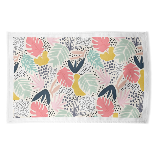 Tropical Collage Pattern - funny tea towel by Dizzywonders