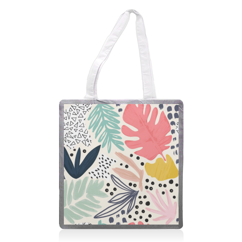 Tropical Collage Pattern - printed tote bag by Dizzywonders