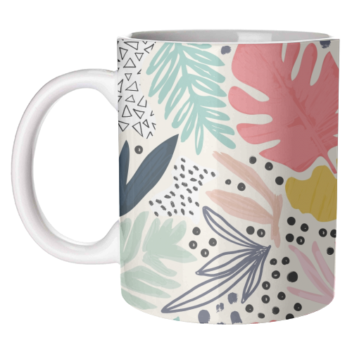 Tropical Collage Pattern - unique mug by Dizzywonders