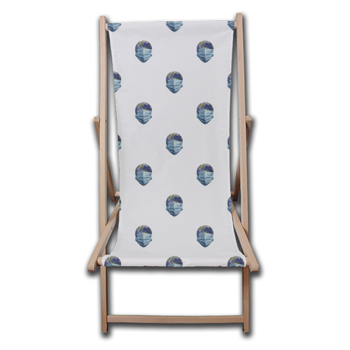 Earth With Face Mask Pandemic Concept Poster - canvas deck chair by Daniel Ferreira Leites