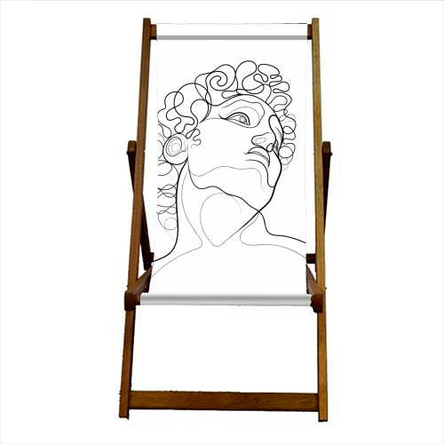 A Line Portrait Of David - canvas deck chair by Adam Regester