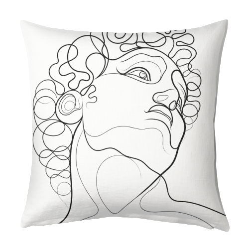 A Line Portrait Of David - designed cushion by Adam Regester