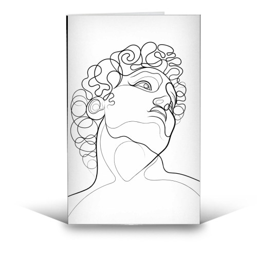 A Line Portrait Of David - funny greeting card by Adam Regester
