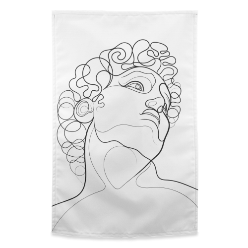 A Line Portrait Of David - funny tea towel by Adam Regester