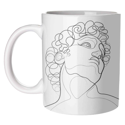 A Line Portrait Of David - unique mug by Adam Regester