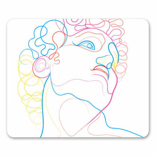 A Coloured Line Portrait Of David - funny mouse mat by Adam Regester