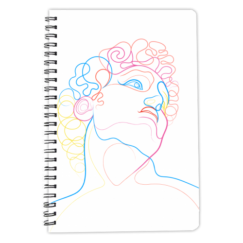 A Coloured Line Portrait Of David - personalised A4, A5, A6 notebook by Adam Regester