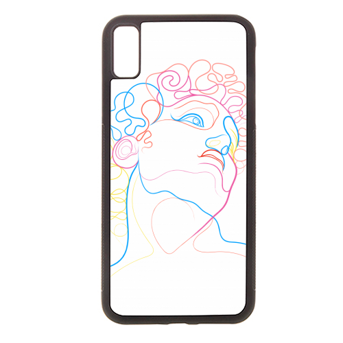 A Coloured Line Portrait Of David - stylish phone case by Adam Regester