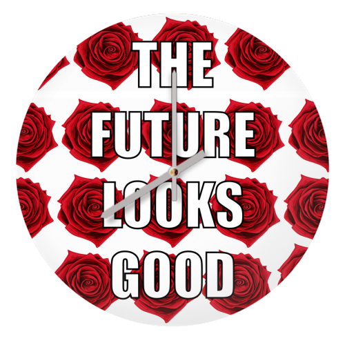 The Future Looks Good - quirky wall clock by Adam Regester